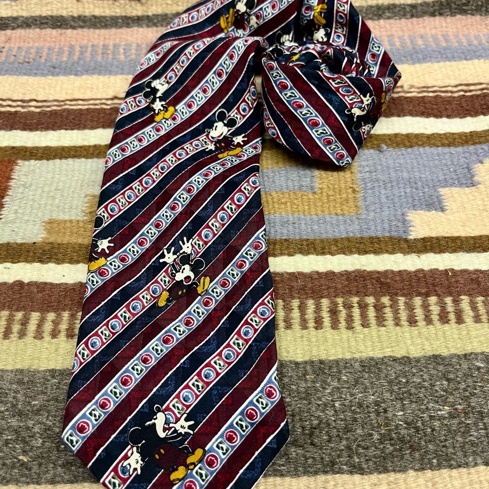 Disney Mickey Mouse Tie - Burgundy and Navy